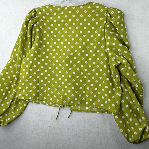 Levi’s Embry Tie Front Green Floral Daisy Lightweight Boho Top Womens Size XL - Picture 14 of 14